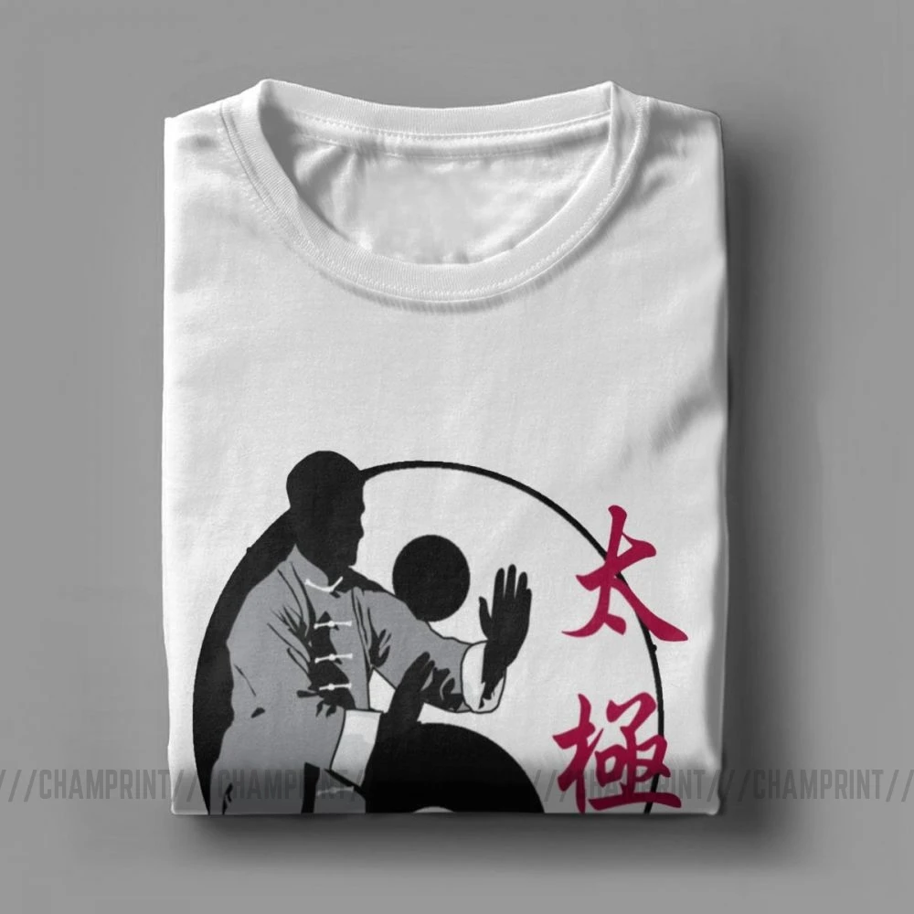 Мужская футболка Tai Chi Chuan Pa-Kua Yin Yang забавная хлопковая с коротким рукавом круглым