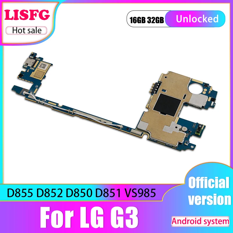 Оригинальная материнская плата для LG G3 16 ГБ/32 ГБ разблокированная D855 D850 D852 D851 VS985
