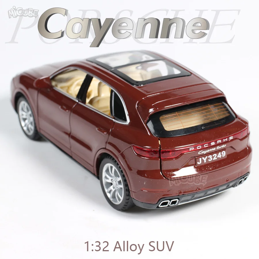 

Alloy Car 1:32 High Simulation Cayenne SUV Model 1/32 Sound And Light 6 Door Metal Pull Back Kids Toys Car For Children Gifts