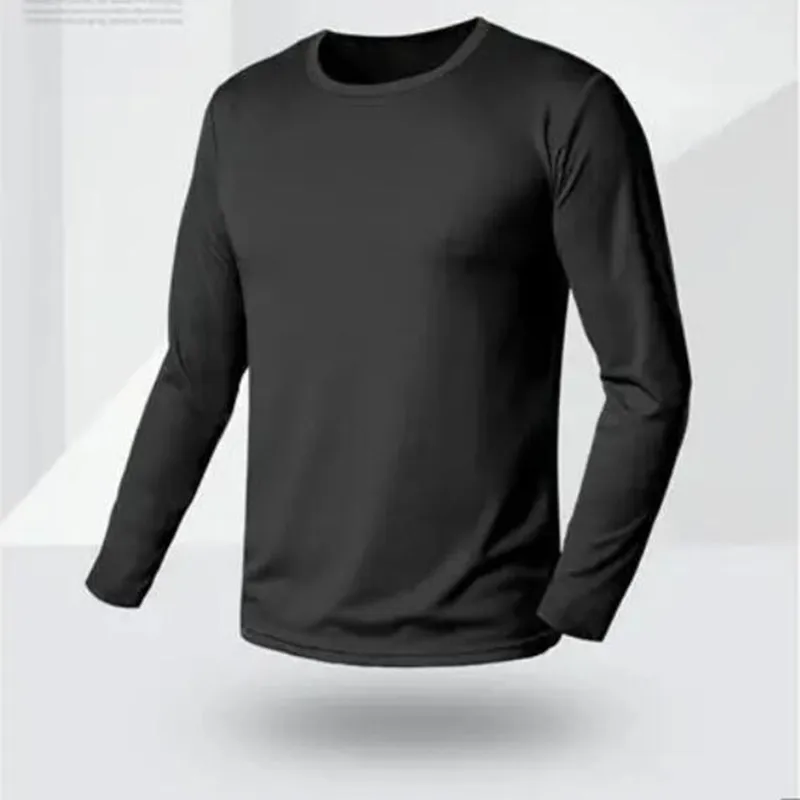 Новая быстросохнущая Мужская футболка с длинным рукавом дышащая впитывающая пот