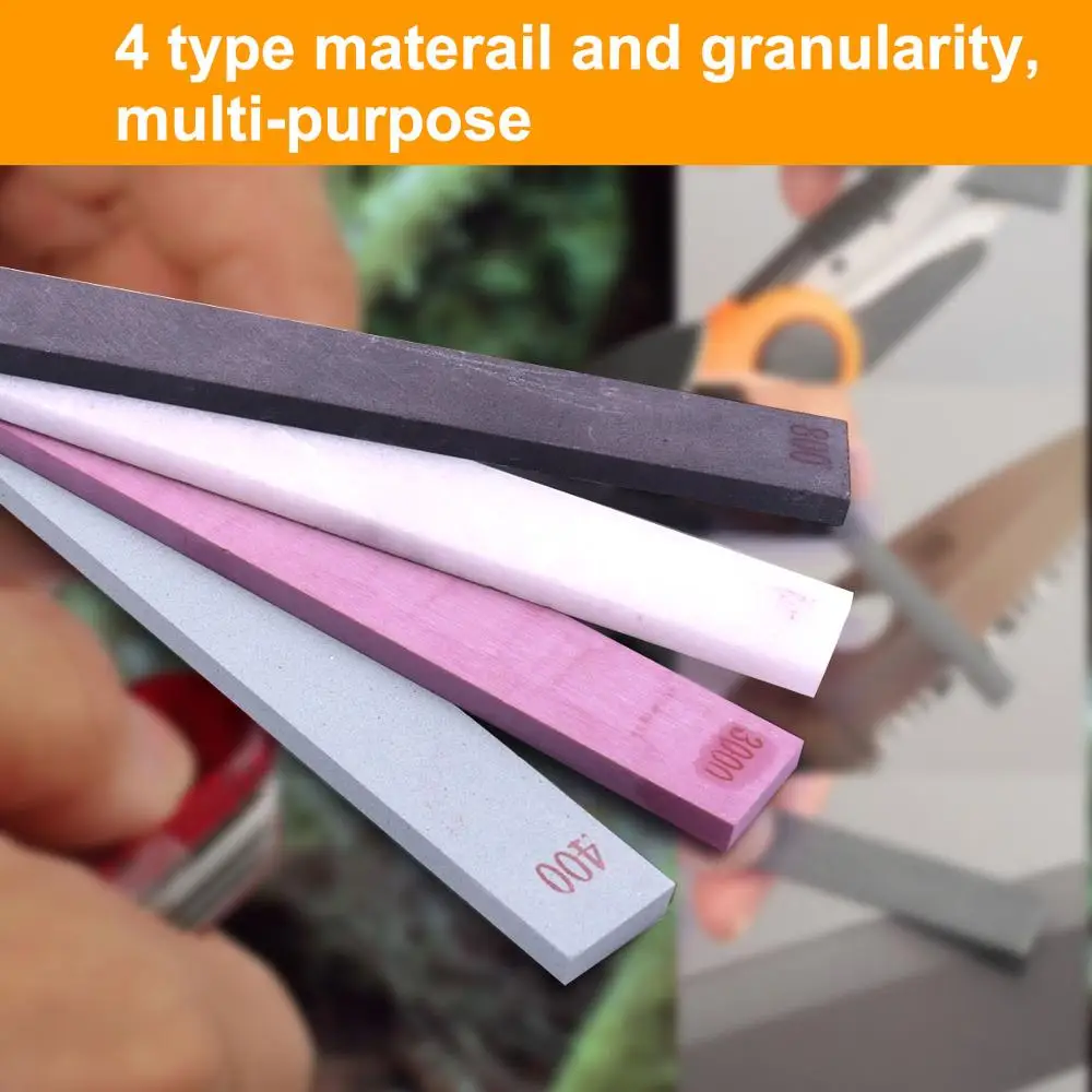 Точильный камень для ножей, 4 шт., зернистость 400 #, 800 #, 3000 #, 8000 #, точильный камень с фиксированным углом, камень для полировочное масло, 150x20x5 мм