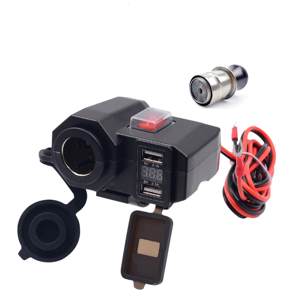 OHANEE moto rcycle USB зарядное устройство для телефона 12 В/24 В разъем прикуривателя Dual USB moto зарядное устройство светодиодный вольтметр Водонепроницаемый автомобильный стиль