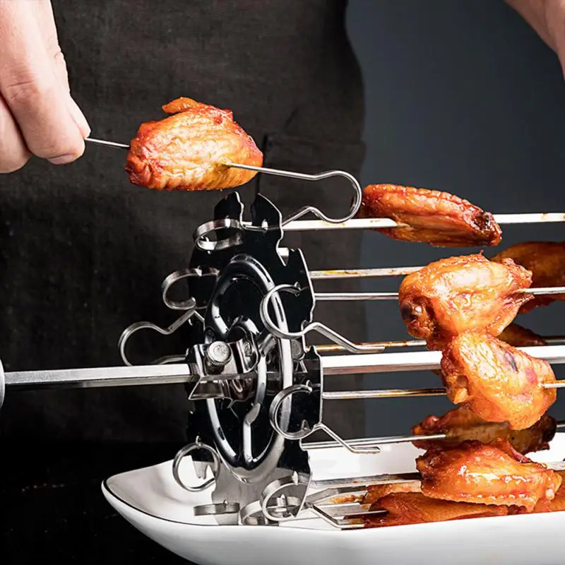 

Barbecue Kebab Grill Tool Stainless Steel BBQ Grill Cage Roaster Meat Skewers Needle Cage Oven Without Middle Rotating Rod