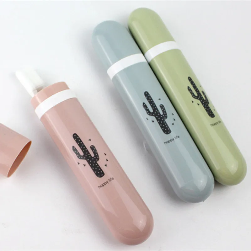 

1 шт./компл. милые дорожные аксессуары, портативная зубная щетка, пластиковый чехол для походов, кемпинга, яркий чехол