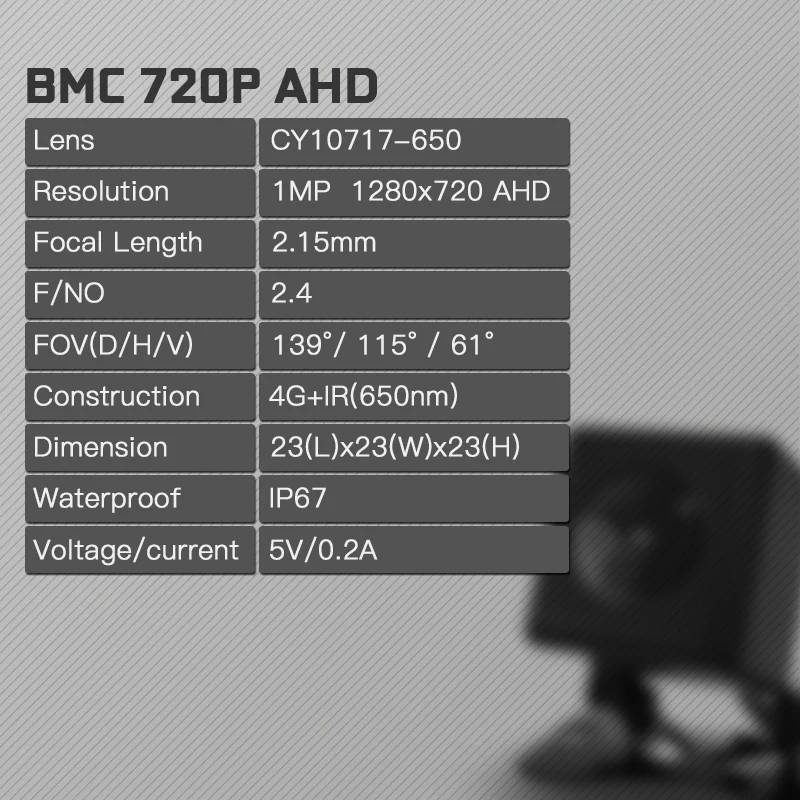 Камера заднего вида JADO BMC для D800s, водонепроницаемая, 10 м, 720 P, потоковая камера заднего вида, несколько способов установки