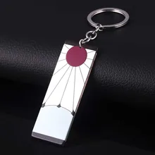 Fashion Acrylic Tanjiro Keychain Demon Slayer Anime Cosplay Props Key Holder for Women Men Keyring Jewelry Accessories
