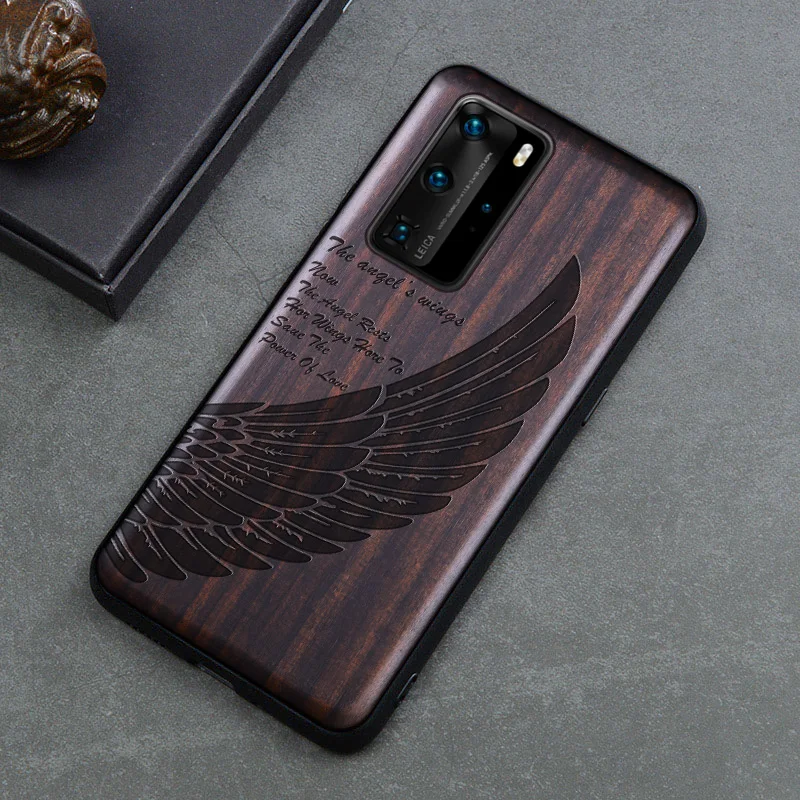 shockproof real black wood phone case for huawei p30 pro p40 pro case luxury wooden full cover silicone coque for huawei p40 pro free global shipping