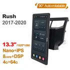 Автомобильный DVD-плеер Tesla style PX6, 13,3 дюйма, Android 10,0, 1920*1080, автоповоротная навигация, GPS для Toyota Rush 2017-2020, стерео радио