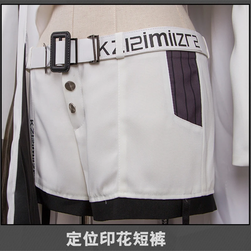 Games Arknights Platinum Cosplay Costume White Shirt Shorts Belt Socks Full Set Battle Suits Women Girls Carnival Party Clothes |