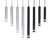 dimmable 7w 10w pendant led light long tube kitchen island dining room lights fixtures cylinder pipe hanging for home decor