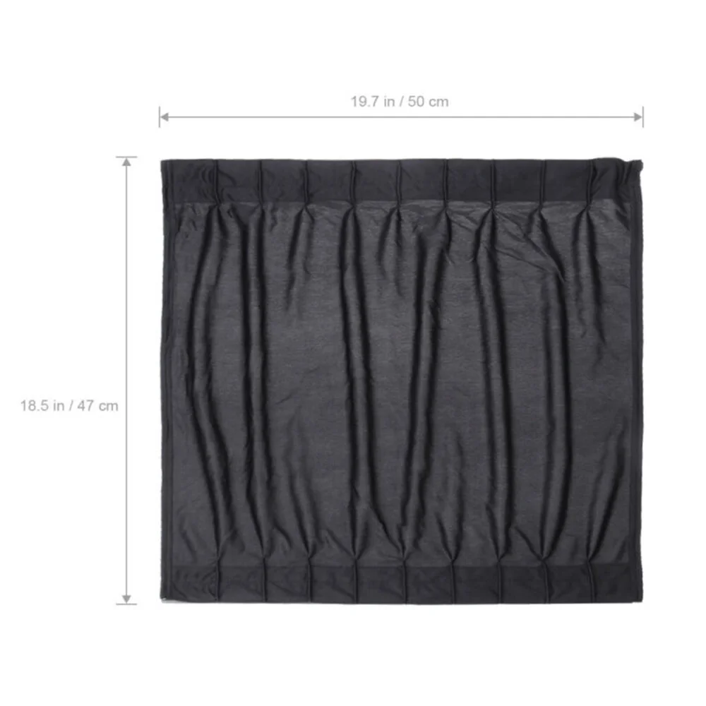 

Side Sun Shade Curtains Sun Shade UV Protection Universal 2Pcs 50x47cm Black Car