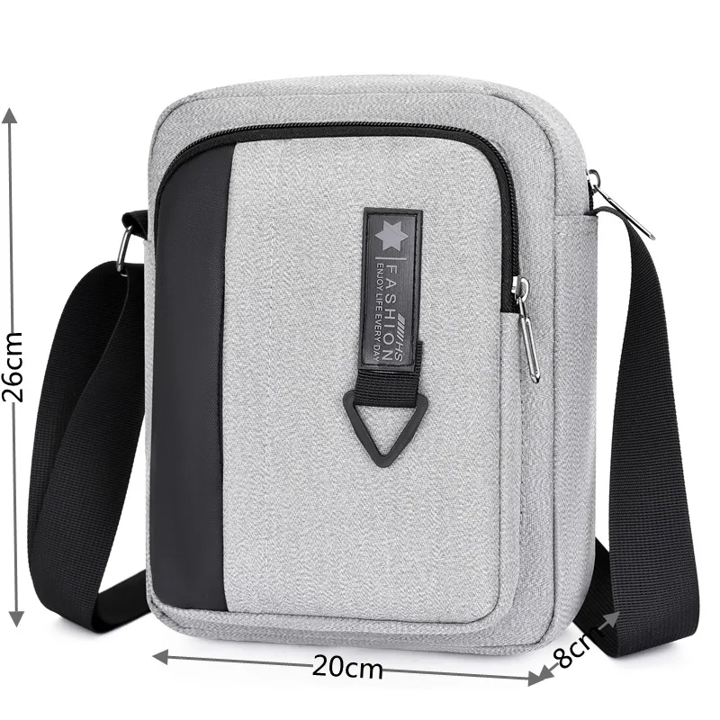 Men Oxford Crossbody Bags Travel Casual Good Qualtiy Outdoor Handbag Travel School Retro Tote Zipper Messenger Bag Shoulder Bag
