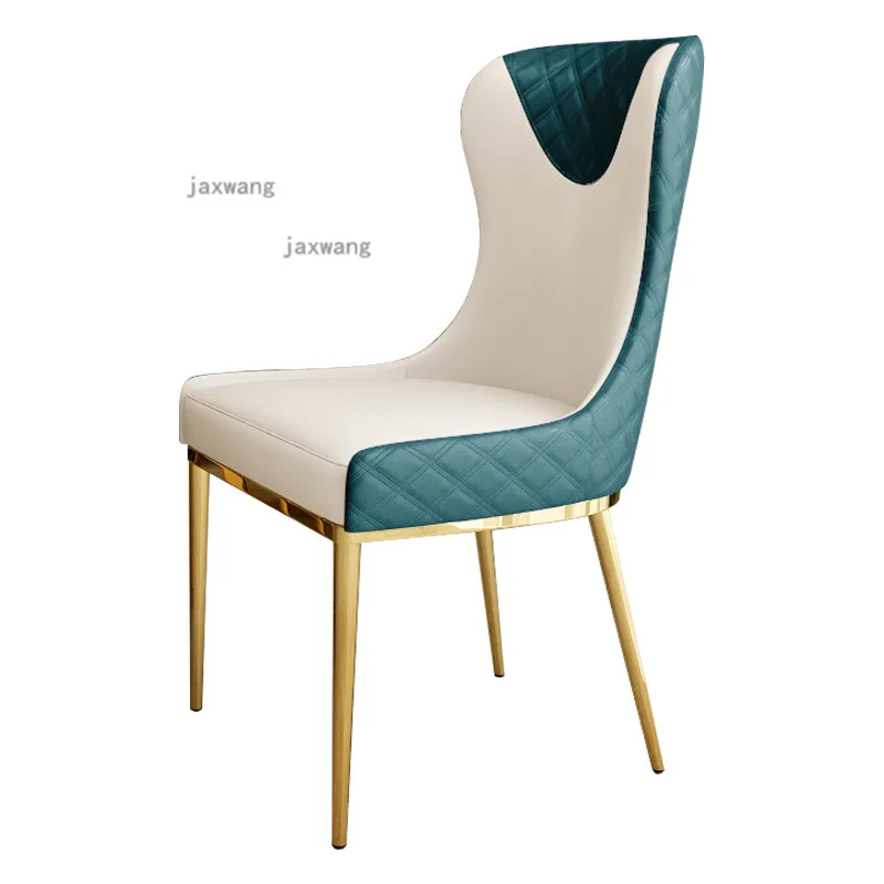 Итальянский светильник роскошные кожаные обеденные стулья из нержавеющей стали