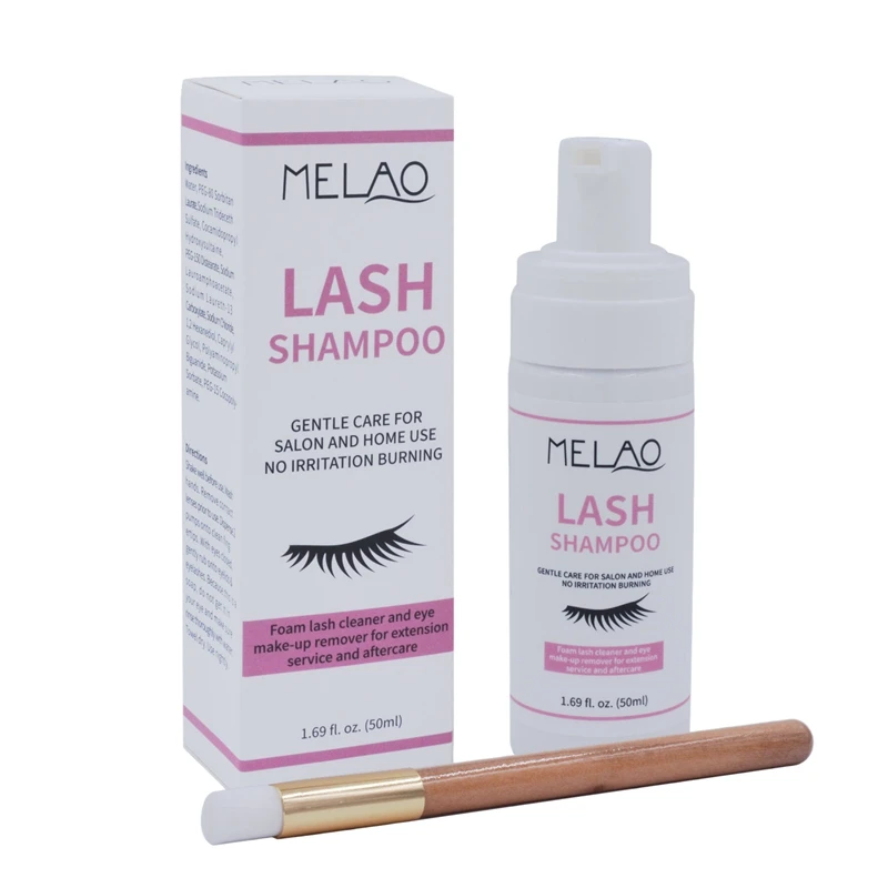 

MELAO Eyelashes Foam Cleaner Eyelash Extension Cleanser Shampoo Eyelashes Makeup Remover 50ML
