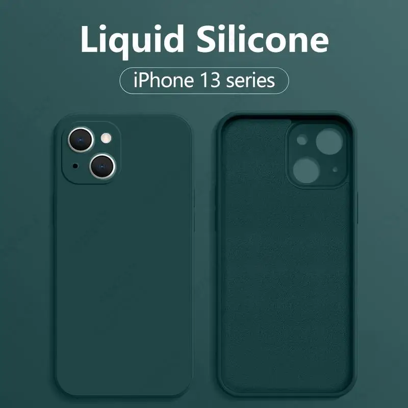 

Silicone Solid Color Case for iPhone 13 12 SE 2020 XS 11 Pro MAX XR X XS Max Candy Phone Cases for iPhone 7 6S 8 Plus Soft Cover