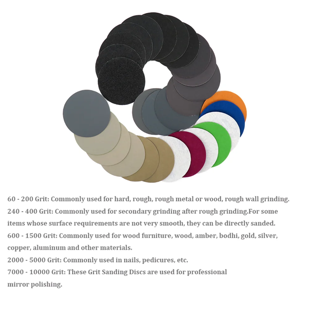 5/10/20/50/100pcs 75mm Wet and Dry Sanding Discs Grit 60-10000 3&quot Hook &amp Loop Polishing Sandpaper | Инструменты