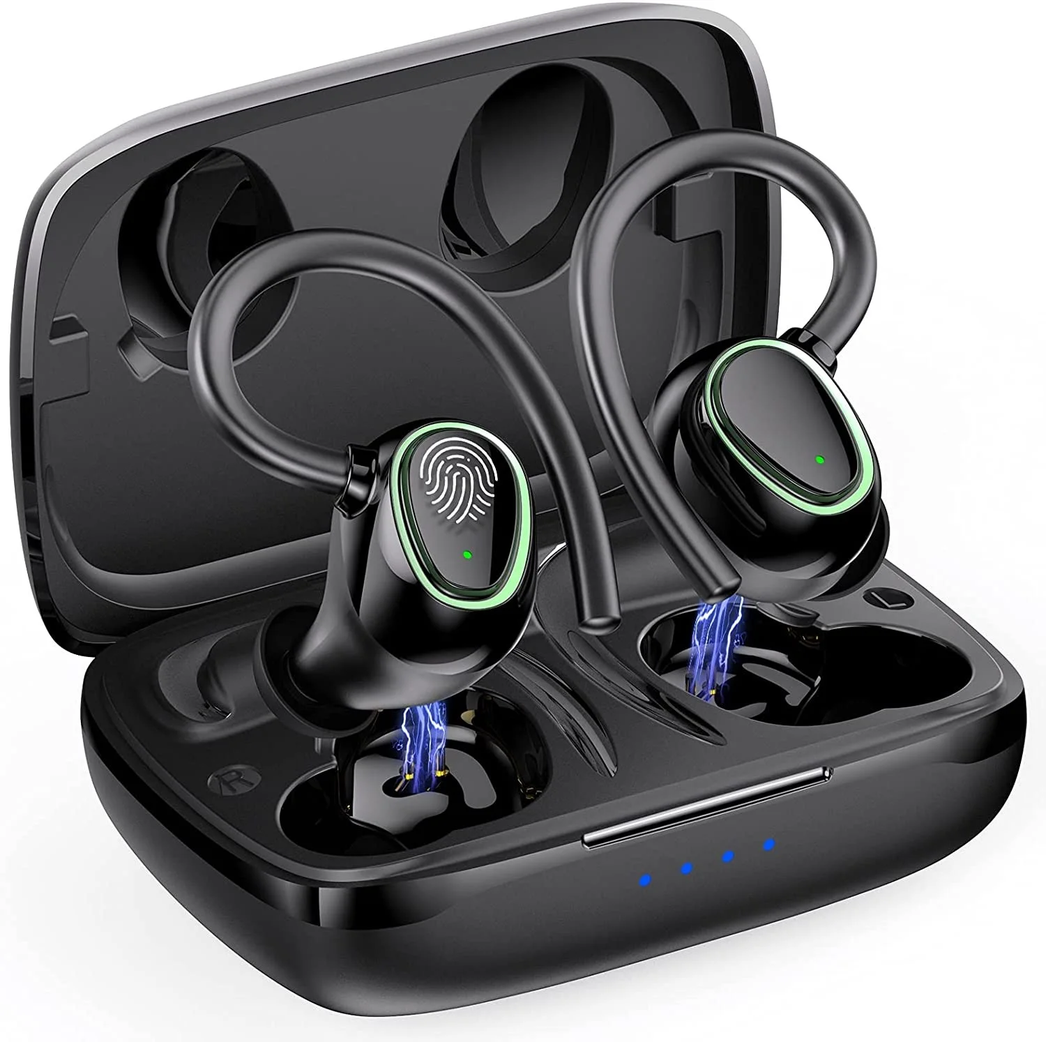 

Wireless Earbud, Bluetooth 5.1 Headphones with CVC 8.0 Noise Cancelling, Deep Stereo Bass, Built in Mic and 50H Playtime,