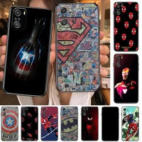 marvel avengers superheroes phone case for xiaomi redmi 11 lite pro ultra 10 9 8 mix 4 fold 10t black cover silicone back prett