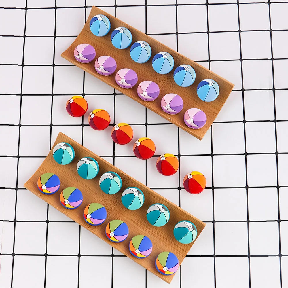 

Sunrony 10Pcs Round Silicone Ball Beads BPA-Free Baby Teeth Care Teething Ring DIY Pacifier Chain Accessories Molar Toy