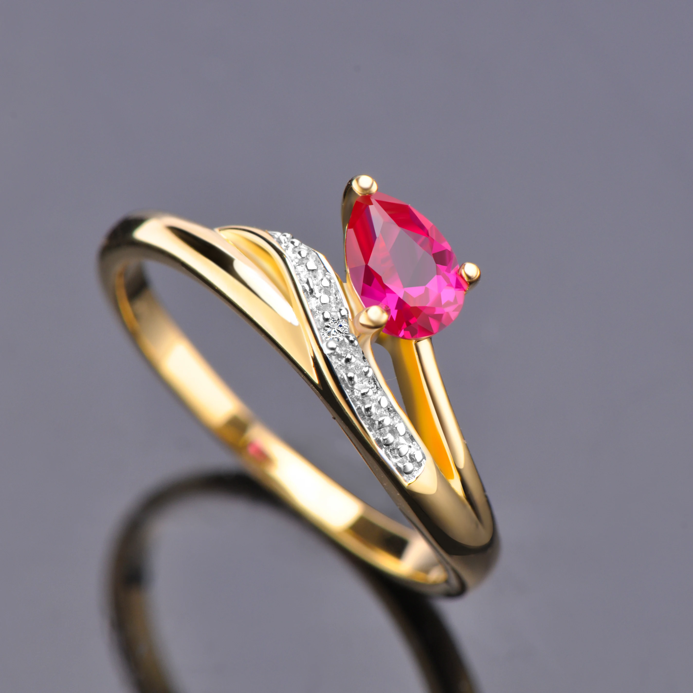 

925 Sterling Sliver Ring With Pink Zircon Luxury 24K Gold Color Fine Jewelry For Gift Female Engagement Rings