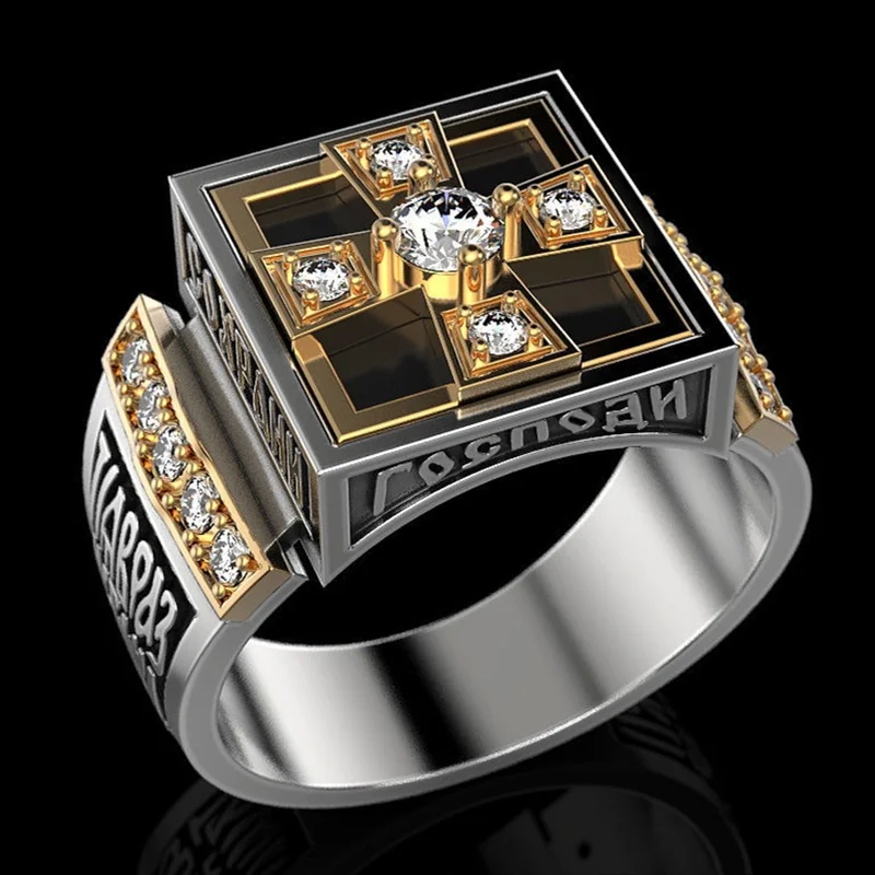 Изысканное модное мужское кольцо с крестом в стиле панк церковное религиозное