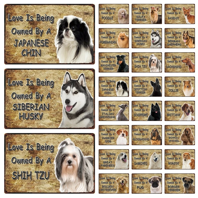 [Kelly66] собачий Хаски басенцзи колли Пиренеи Сиба ину металлический знак домашний