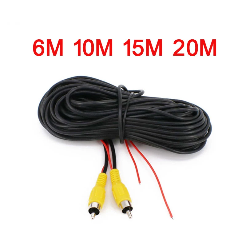 

6 Meters 10M 15M 20M Car Truck RCA Video Extension Cable Male to Male with trigger wire for Backup Camera Rear View Parking