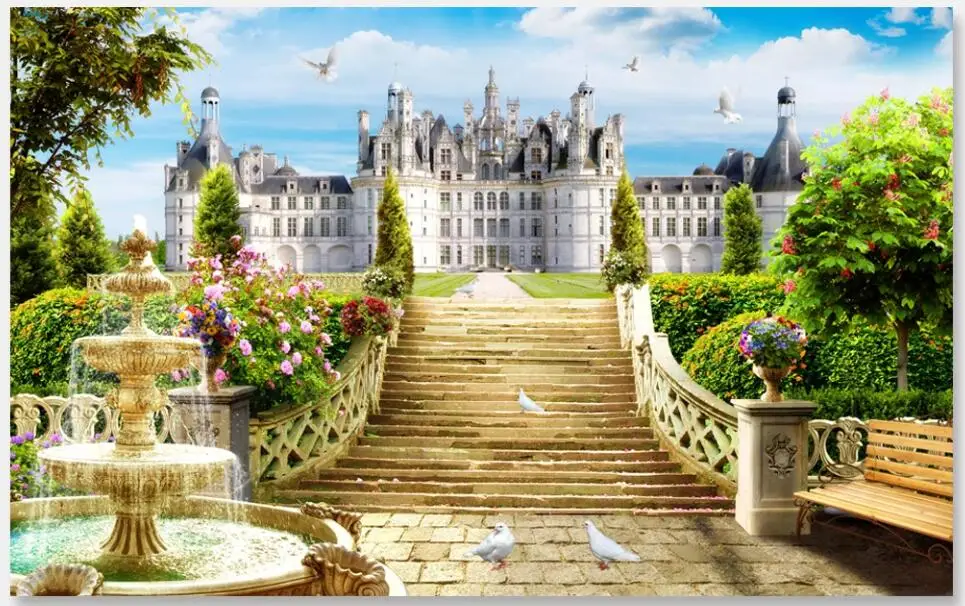 

3d wallpaper custom photo European garden castle scenery background home decor room 3d wall murals wallpaper for walls 3 d