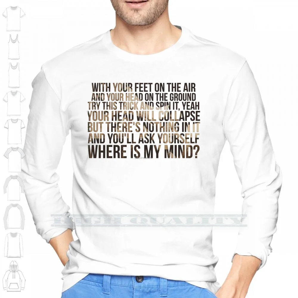 Где мой разум? Футболка из 100% хлопка Where My Mind Collapse Pixies Surfer Rosa Grunge Rock Franck черная