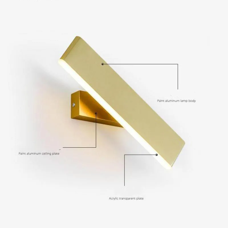 Алюминиевая акриловая светодиодная настенная лампа прикроватный светодиодный