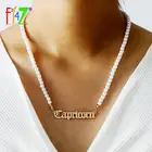 F.J4Z 12 зодиакальное ожерелье для женщин 2021 Трендовое ожерелье с буквенным принтом, ожерелье с искусственным жемчугом и бусинами, женские подарки
