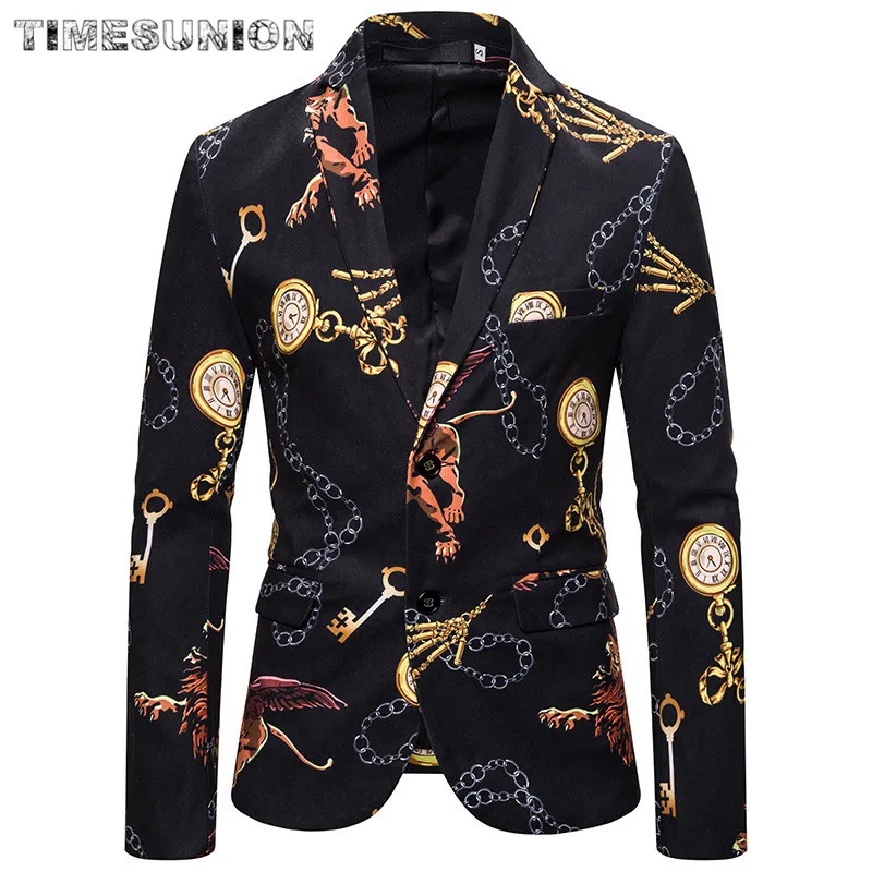 Мужской пиджак с принтом lrnormal повседневный цепочкой для выпускного бала певицы