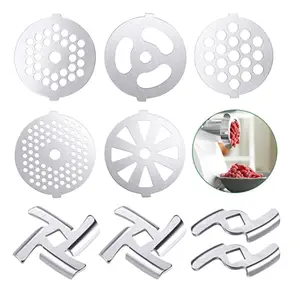 9 шт.компл. Мясорубка из нержавеющей стали, запчасти для мясорубки, колбасная машина, измельчитель, подставка, запчасти для кухни