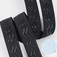 10 meters 2 5cm non slip elastic band wave silicone elastic webbing belt diy sport clothes wrist guard underwear sew accessories