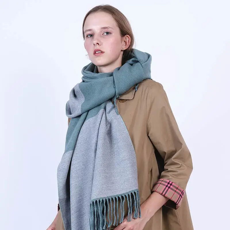 TagerWilen Luxury Brand Winter Scarf 2019 Female Male Wool Cashmere Color Matching Pashmina Tassels Women Wrap Shawl S-197 | Аксессуары