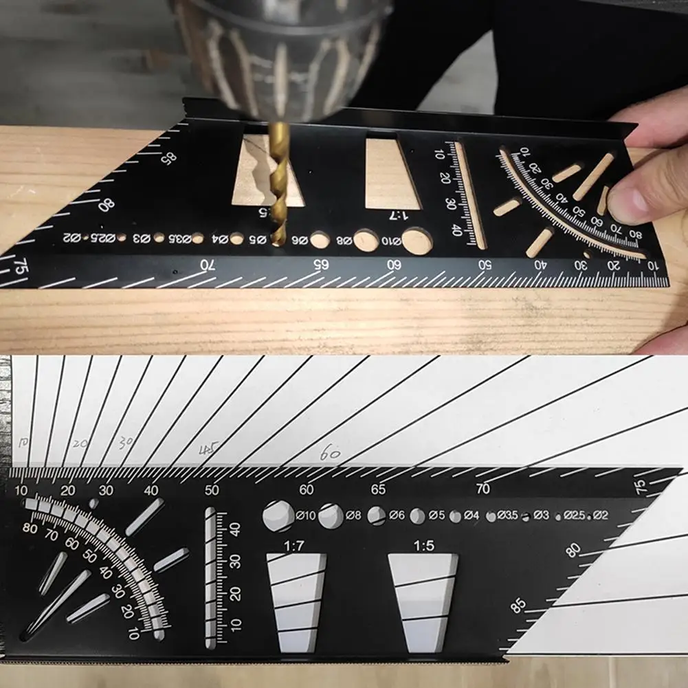 Черный алюминий/пластик шаблон маркировки ласточкин хвост вертикальный угол