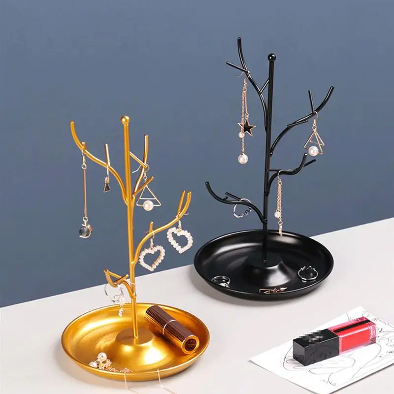 

1pc Jewelry Organizer Rack Elegant Iron Tray Display Holder Jewelry Stand Showing Stand for Earring