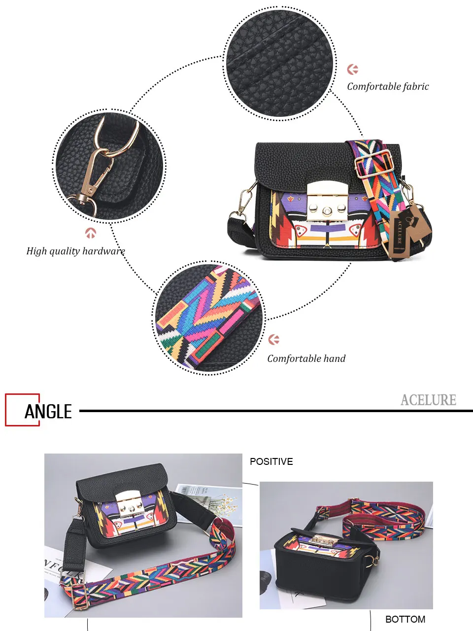 

Pu Leather Women Shoulder Bag Colorful Wide Strap Crossbody Bags Fashion All-Match elegant Ladies Flap