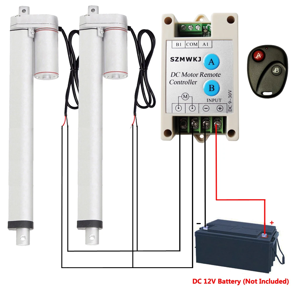 Set of Wireless Control System-2PCS 350mm/14&quot Stroke 12V DC 330lbs Linear Actuators &ampWireless Controller &ampBrackets for TV Lifts |