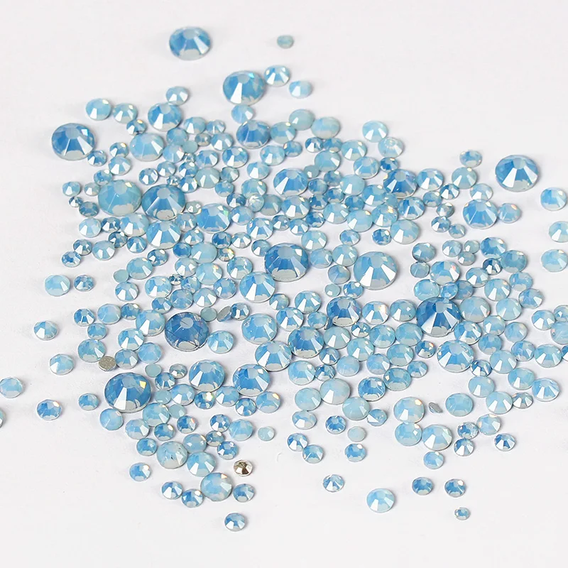 1 упаковка цветные стразы для дизайна ногтей с опалом Хрустальное стекло плоским