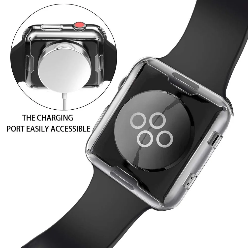 Силиконовый чехол для apple watch 4 5 44 мм 40 мм iwatch 42 мм 38 мм все вокруг ультратонкий прозрачный apple watch 4 5 3 2 Аксессуары