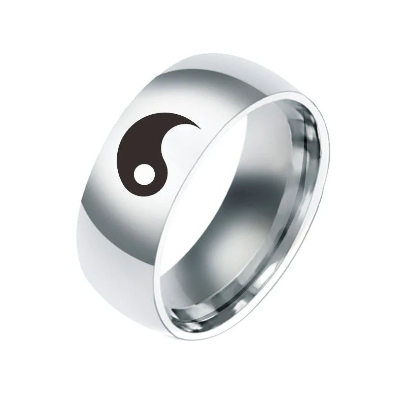 Модные кольца в китайском стиле Инь и Ян тайчи для мужчин женщин пар его ее