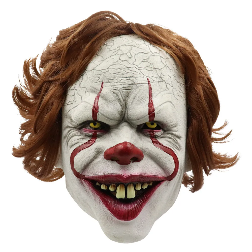 Pennywise Клоун Маска Хэллоуин пугающая Маска Клоун Маска Стивен ИТ маска Pennywise ужас Клоун Маска Аксессуары для косплея S24