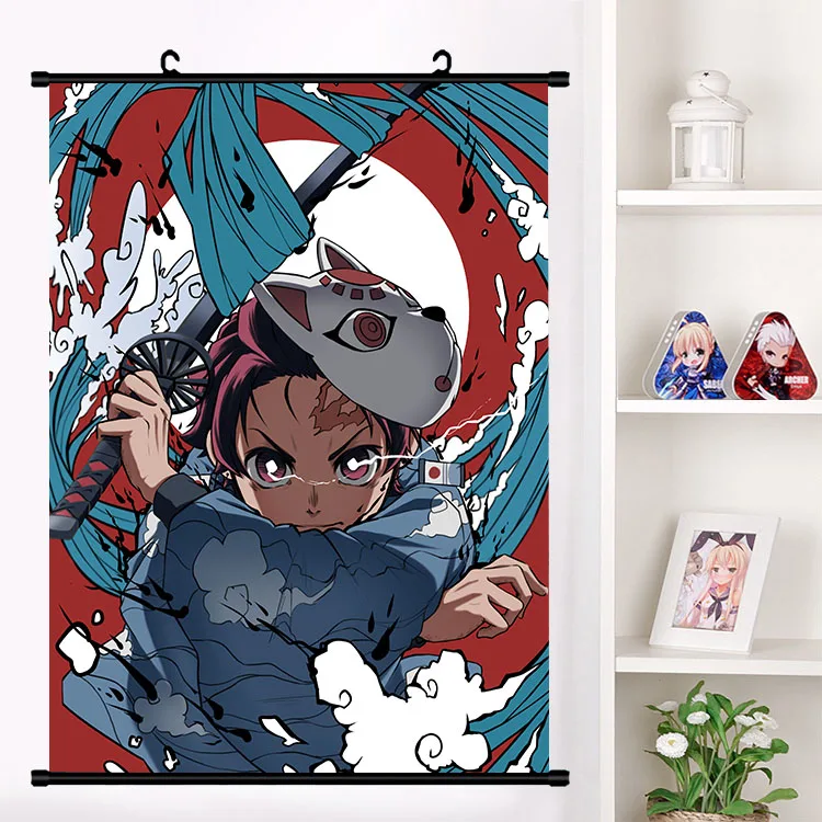 Аниме Demon Slayer: Kimetsu no Yaiba Hashibira Kochou Shinobu Kanroji Kamado настенный плакат с прокручиванием домашний декор