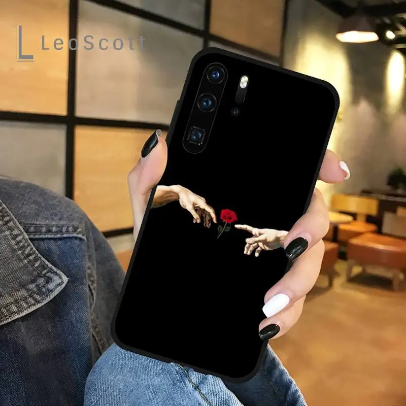 

Funny Hand Art Finger Phone Cases For Huawei honor Mate P 9 10 20 30 40 Pro 10i 7 8 a x Lite nova 5t