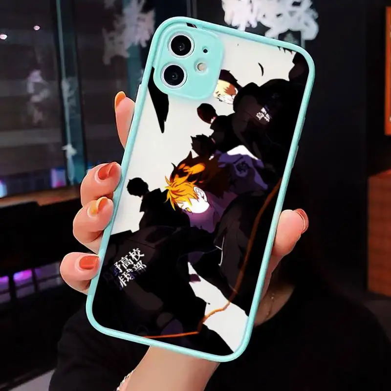 

Cute Japan Anime Oya Haikyuu Phone Case Matte For iPhone 12 Mini 11 Pro XR XS Max 7 8 Plus X Hard PC Back Cover