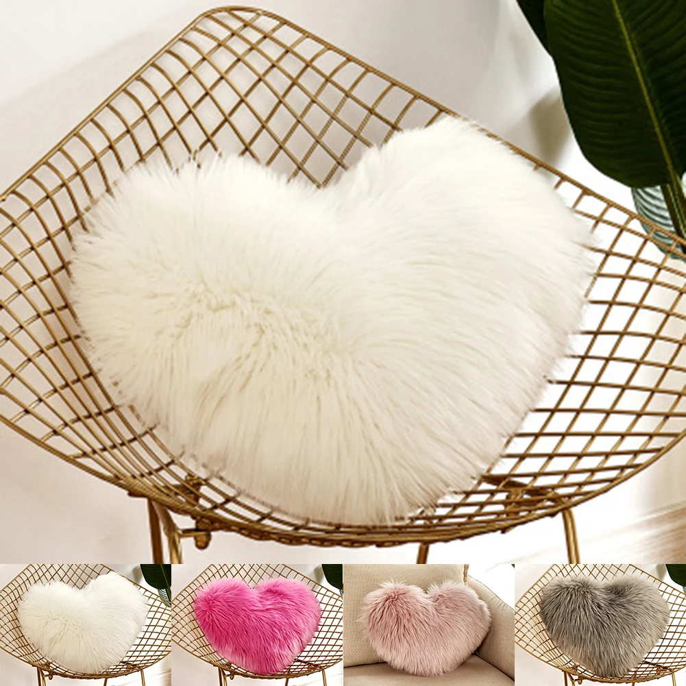 

Fluffy Shaggy Pillowcase Cushion Cover Soft Sofa Bed Pillow Case Home Plush White, Pink, Rose Red, Gray Sofa Bed Soft Pillowcase