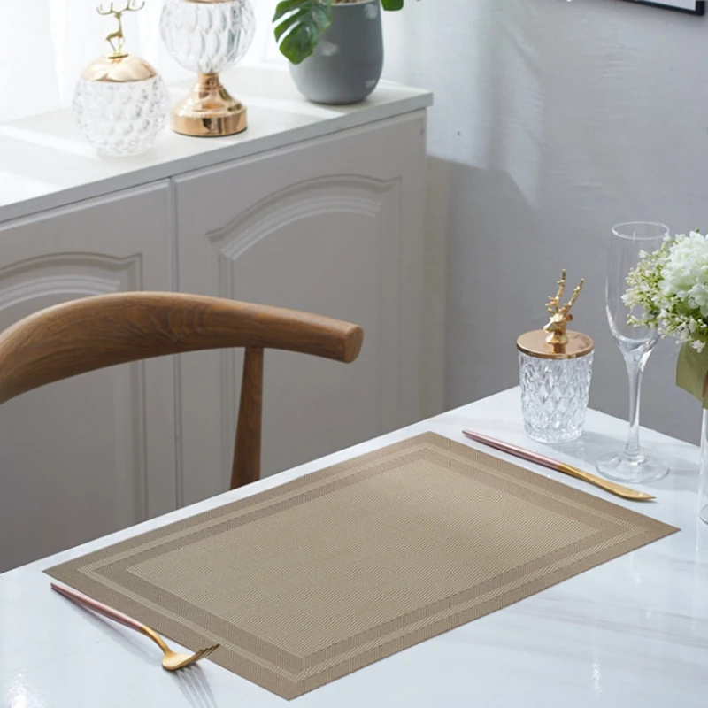 

6 Pcs Placemat PVC Dining Non-Slip Insulation Plate Pads,Bowl Pad Coasters Table Table Bowl Mats Home Decoration