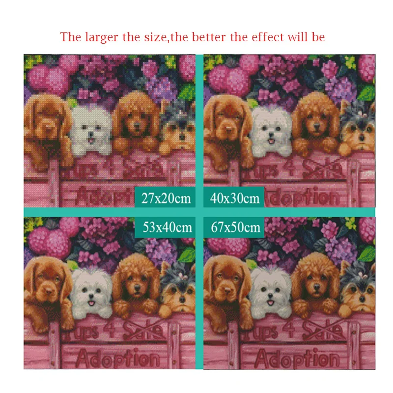 Алмазная 5D картина сделай сам вышивка Собачья семья круглая милая