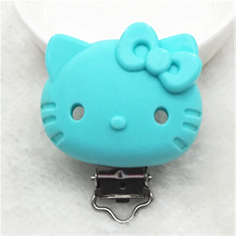 Blue Chengkai 10 шт. силиконовые автомобильные клипсы DIY детская кошка мышь Соска с животным Прорезыватель зубов, пустышка для младенца ювелирные изделия игрушки аксессуары - Цвет: Blue